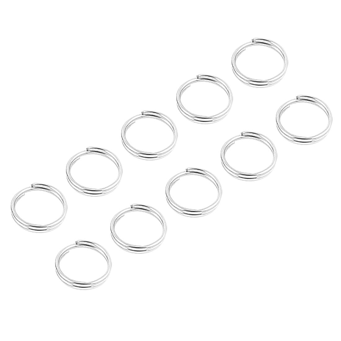 Keyring Chain Metal Round Edged Split Circular Ring Key Loop Silver Tone 100 Pcs