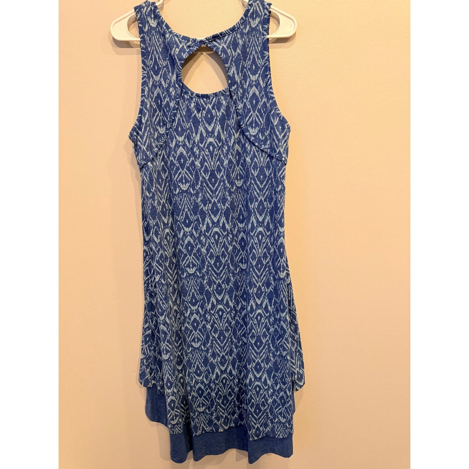 NWT Mod-O-Doc Blue Ikat Knit Dress Sleeveless Layered High Low Sz XL
