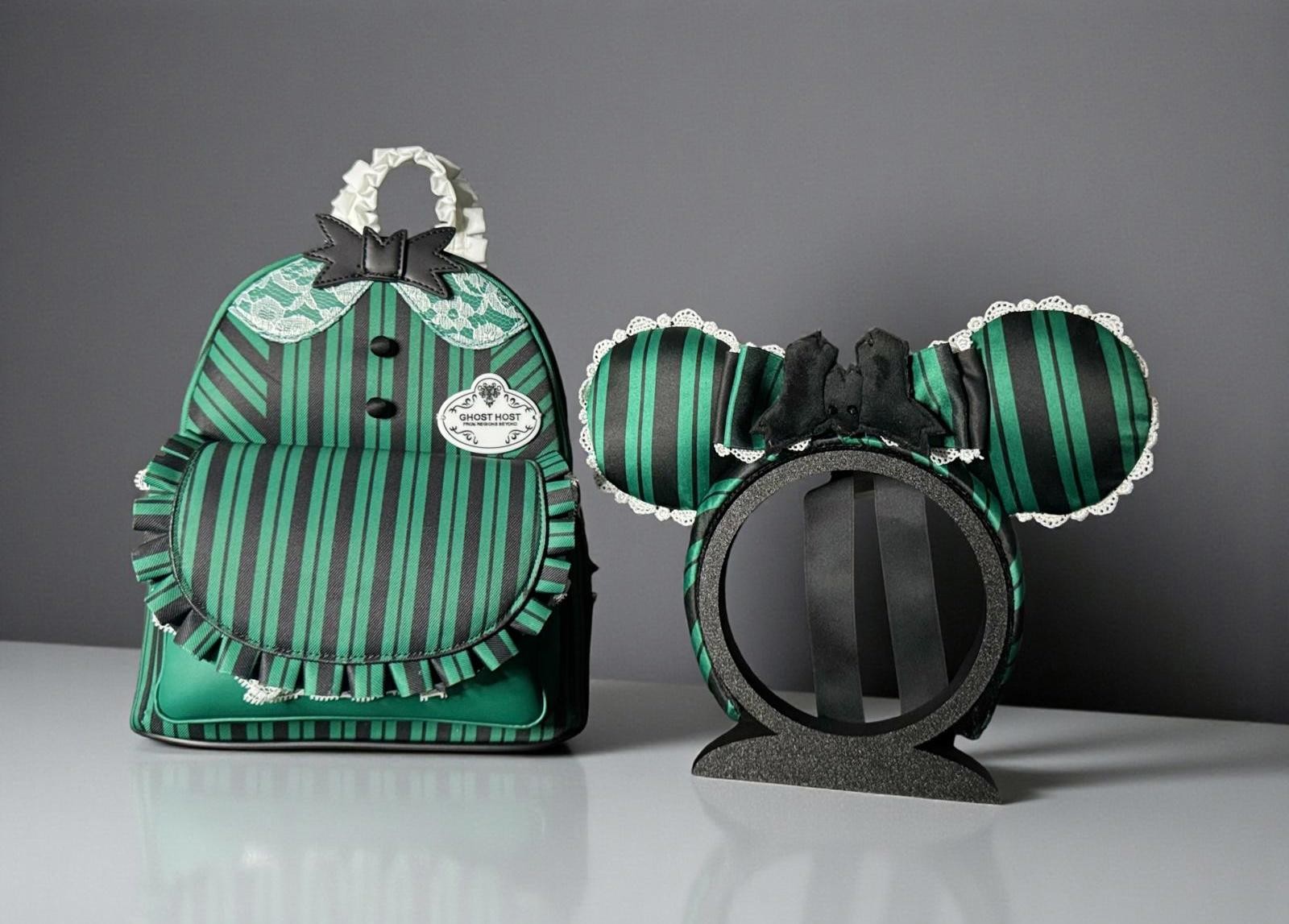 Loungefly Disney Parks Haunted Mansion Ghost Host Mini Backpack & Ears Set NWT