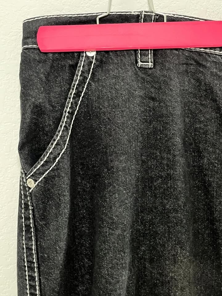 True Religion Men’s Jeans Size 46 Grey Black Contrast Stitch Horseshoe Denim