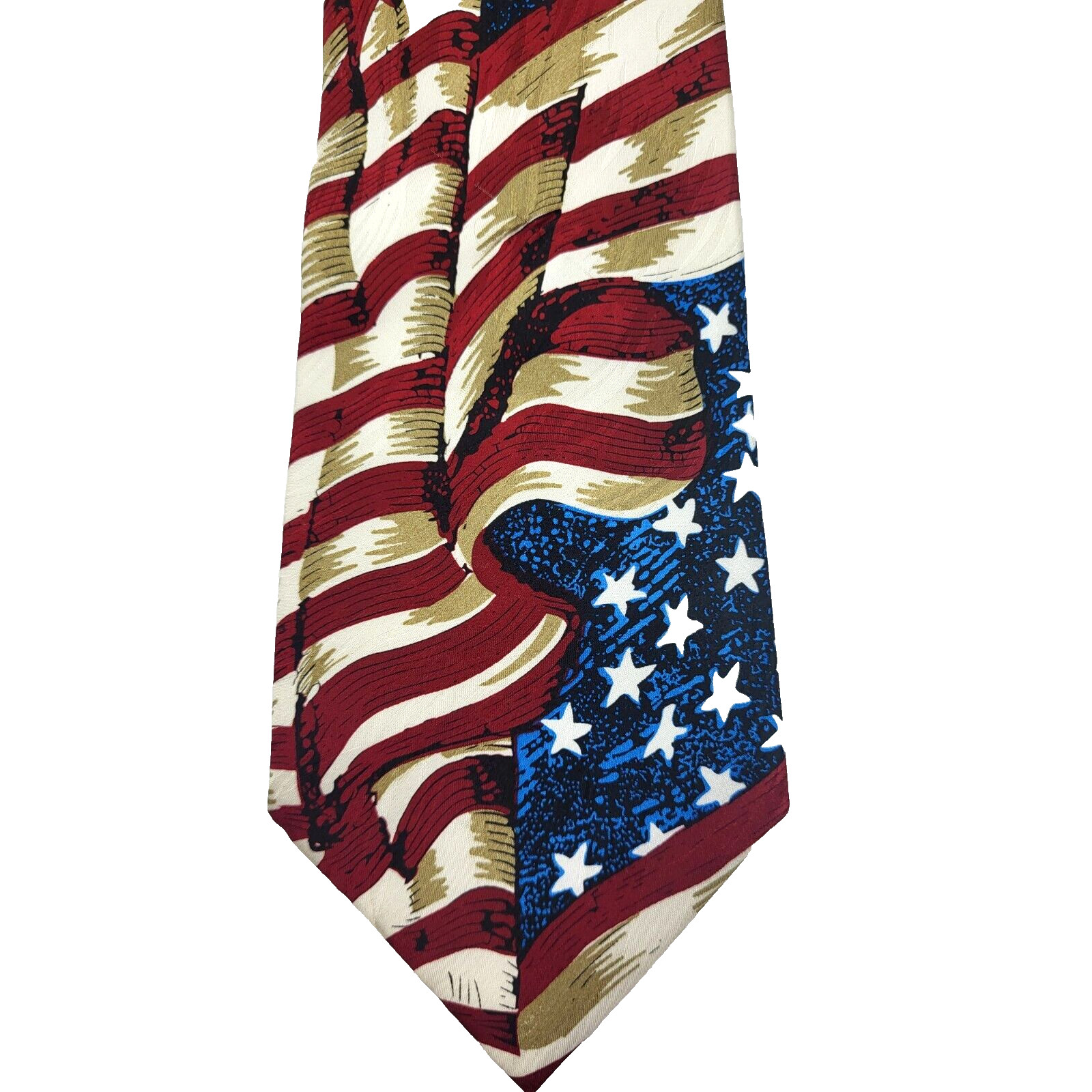 Museum Artifacts Old Glory Patriotic Silk Tie w/Tag 61×3 7/8″ NEW