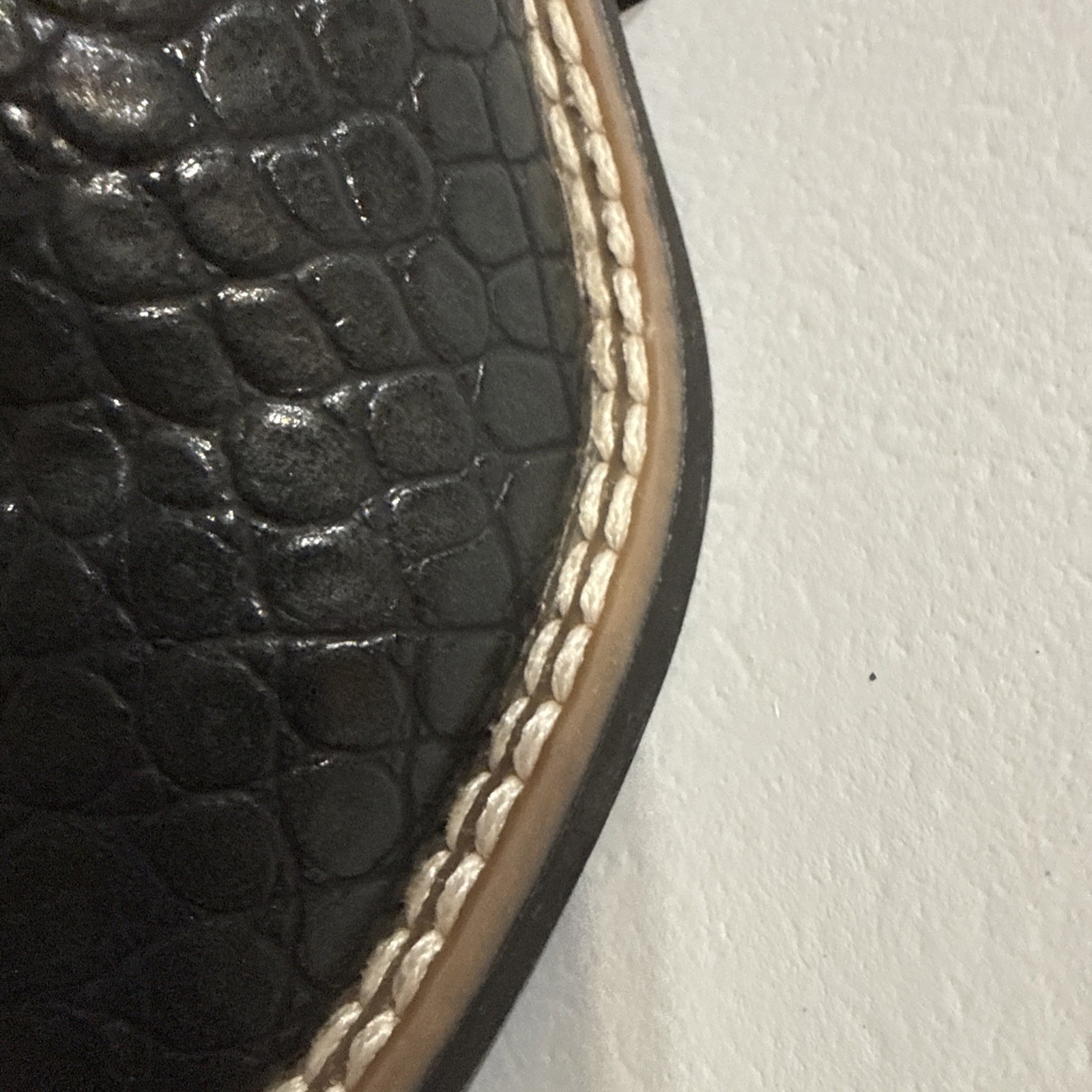 Old West Alligator Print Western Toddler Boots Size 5.5-D Black Brown EUC Cute!