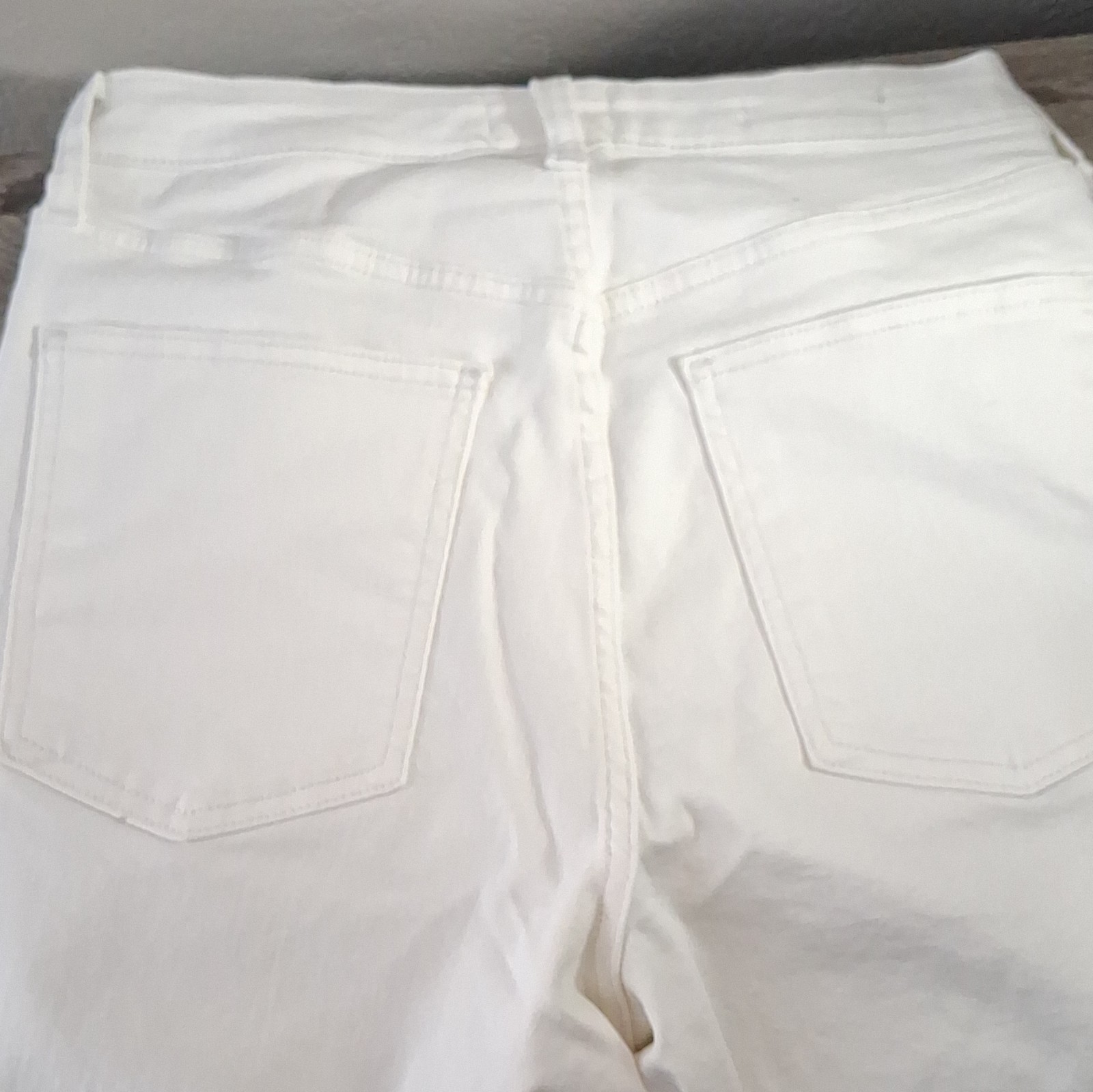 Universal Thread White Denim Wide-Leg Jeans High Rise Stretch 5-Pocket Sz 10