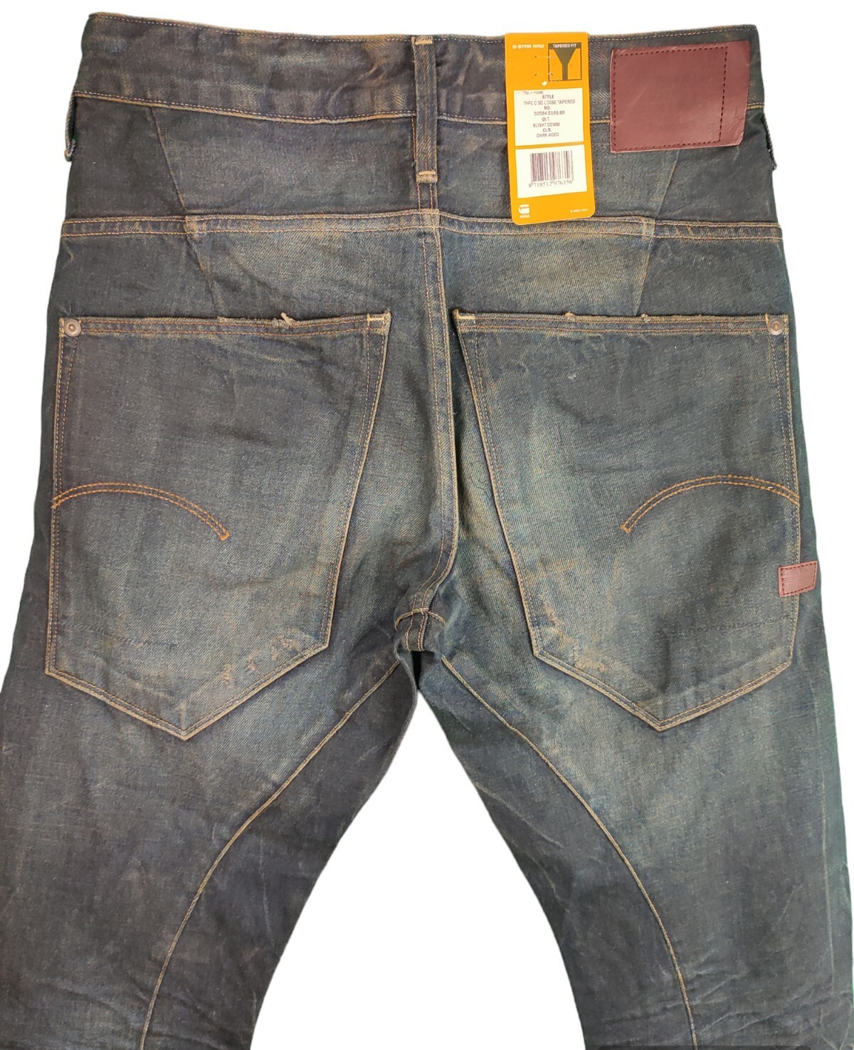 G-Star Raw Type C 3D Loose Tapered Fit Denim Jeans Dark Aged Size W29 L32