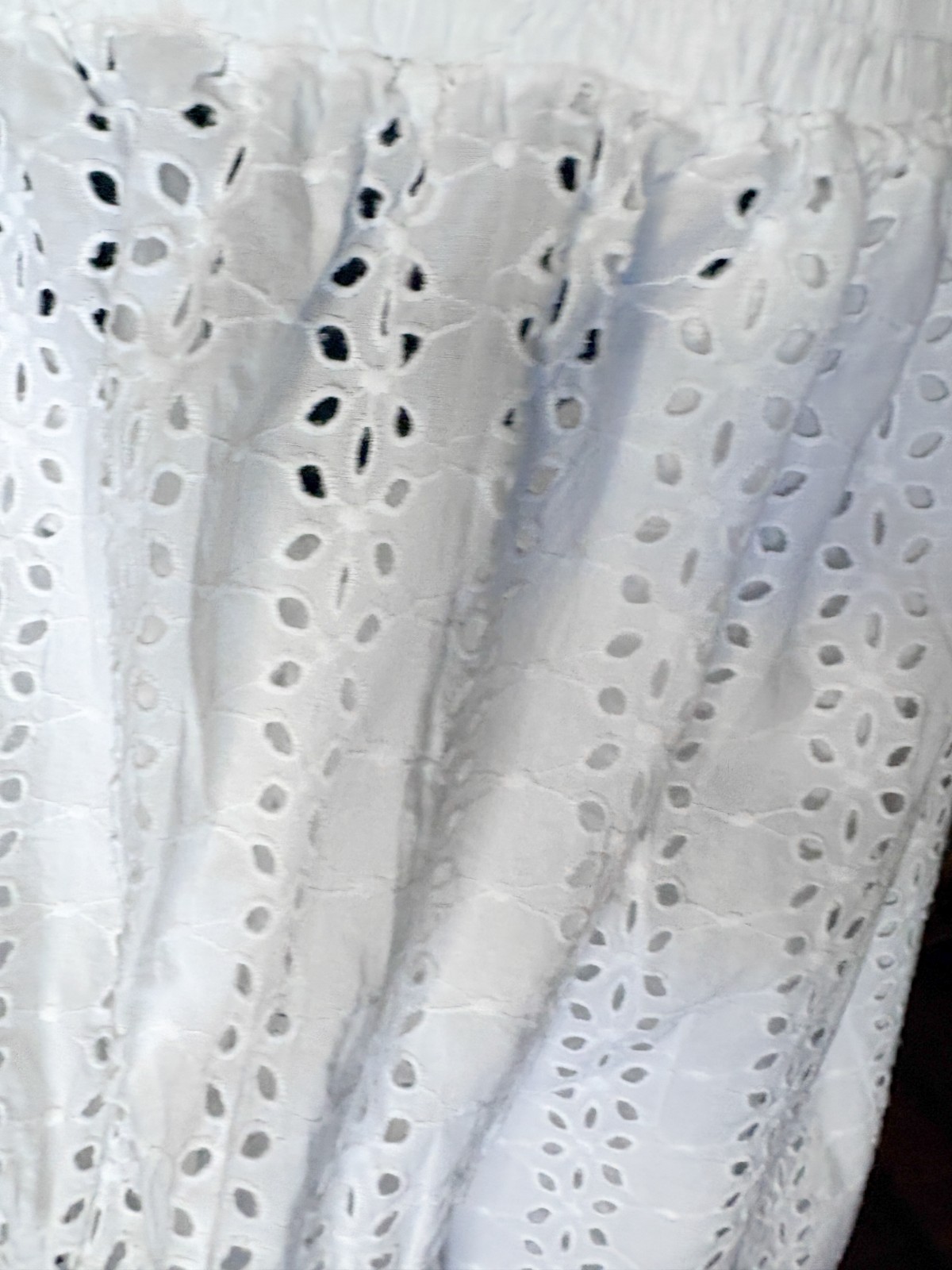 A.N.A Top XXL White Eyelet Off Shoulder Bow Tie Back Beach Vacation Resort