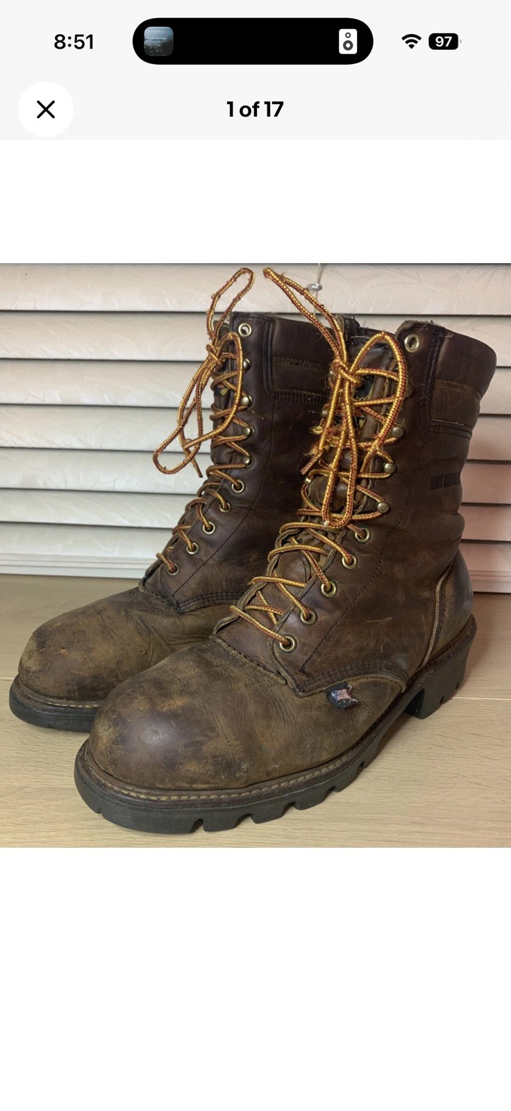 Thorogood 804-3550 Men’s 9″ WP Leather Logger Steel Safety Work Boot Size 10 D