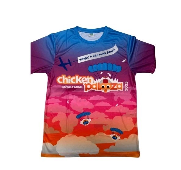 Royal Farms Chicken Palooza 2025 Shirt NEW Size X-Large Skydiving Chicken