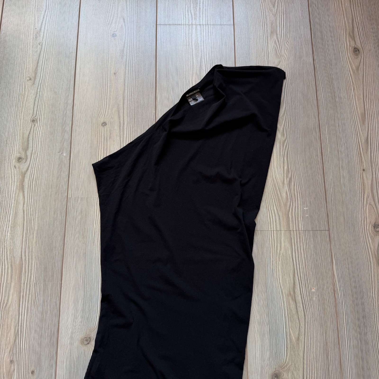 Ann Demeulemeester Black Asymmetric Mesh Maxi Dress