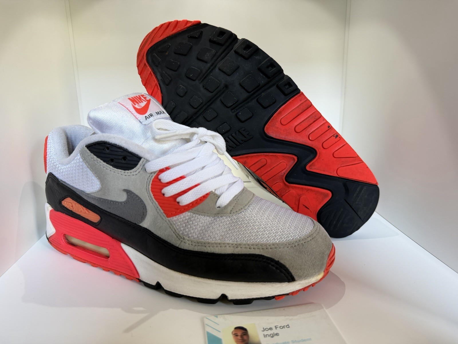 Nike Air Max 90 OG Infrared 2015 Size 9 OG Box Hang Tag Authentic