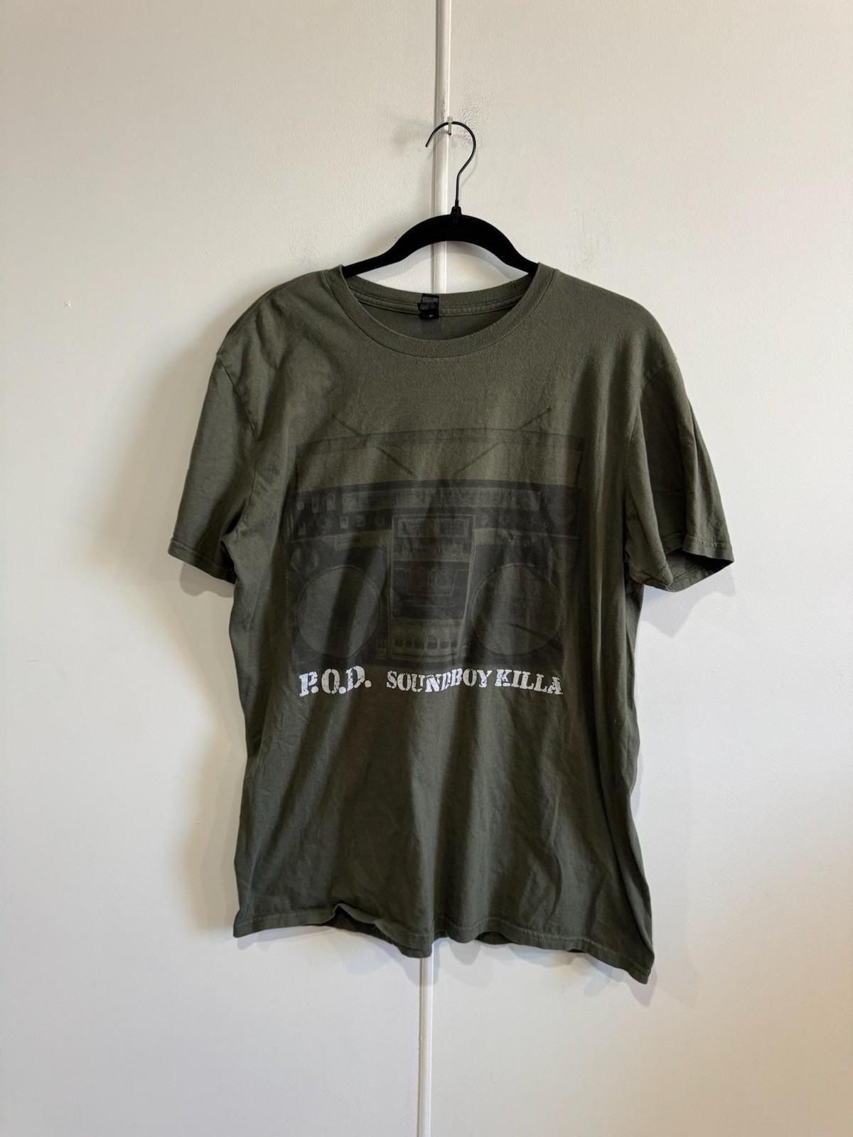 P.O.D. Soundboy Killa Shirt Mens Large Green Anvil Band Tee T-Shirt Rock