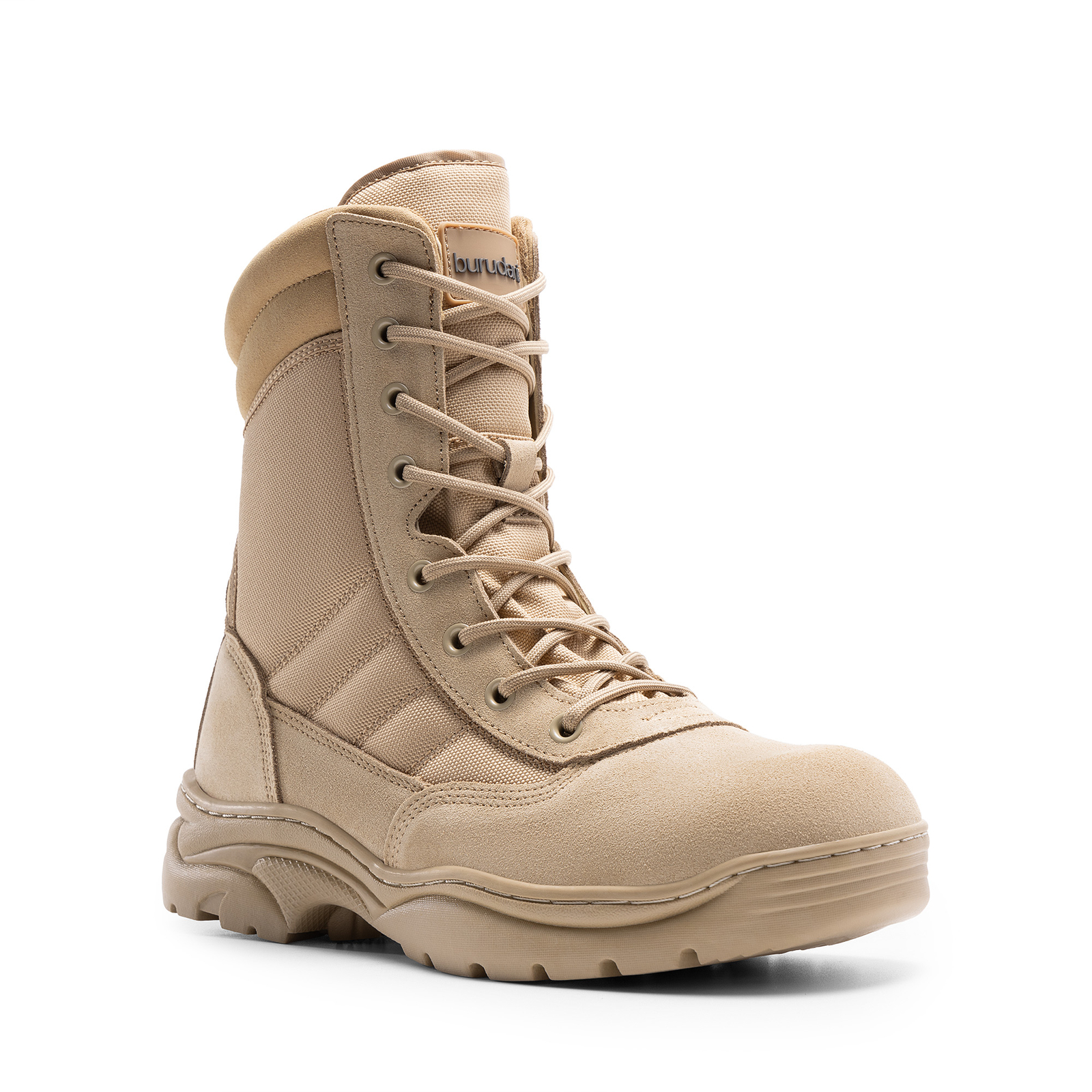 Men’s Military Tactical Work Boots Side Zipper Leather Motorcycle Combat Boots