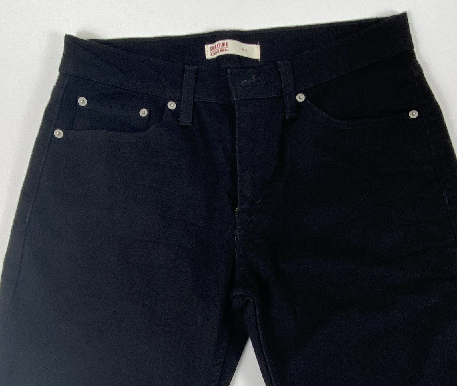 Signature by Levi Strauss & Co. Men’s Slim Fit Black Dark Wash Denim Jeans 32*32