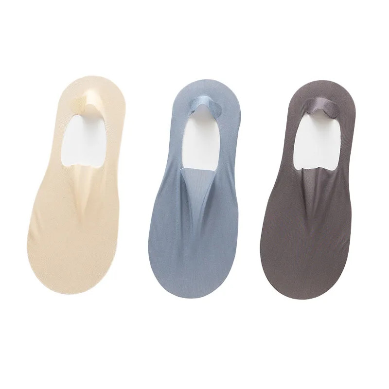 3 Pairs Boat Socks Men Ice Silk Thin Breathable Soft Low Cut Summer Socks