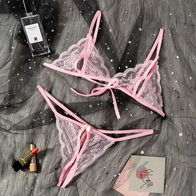 Sexy Lingerie Lace Bra G-string Thong Set Babydoll Sleepwear Underwear Nightwear