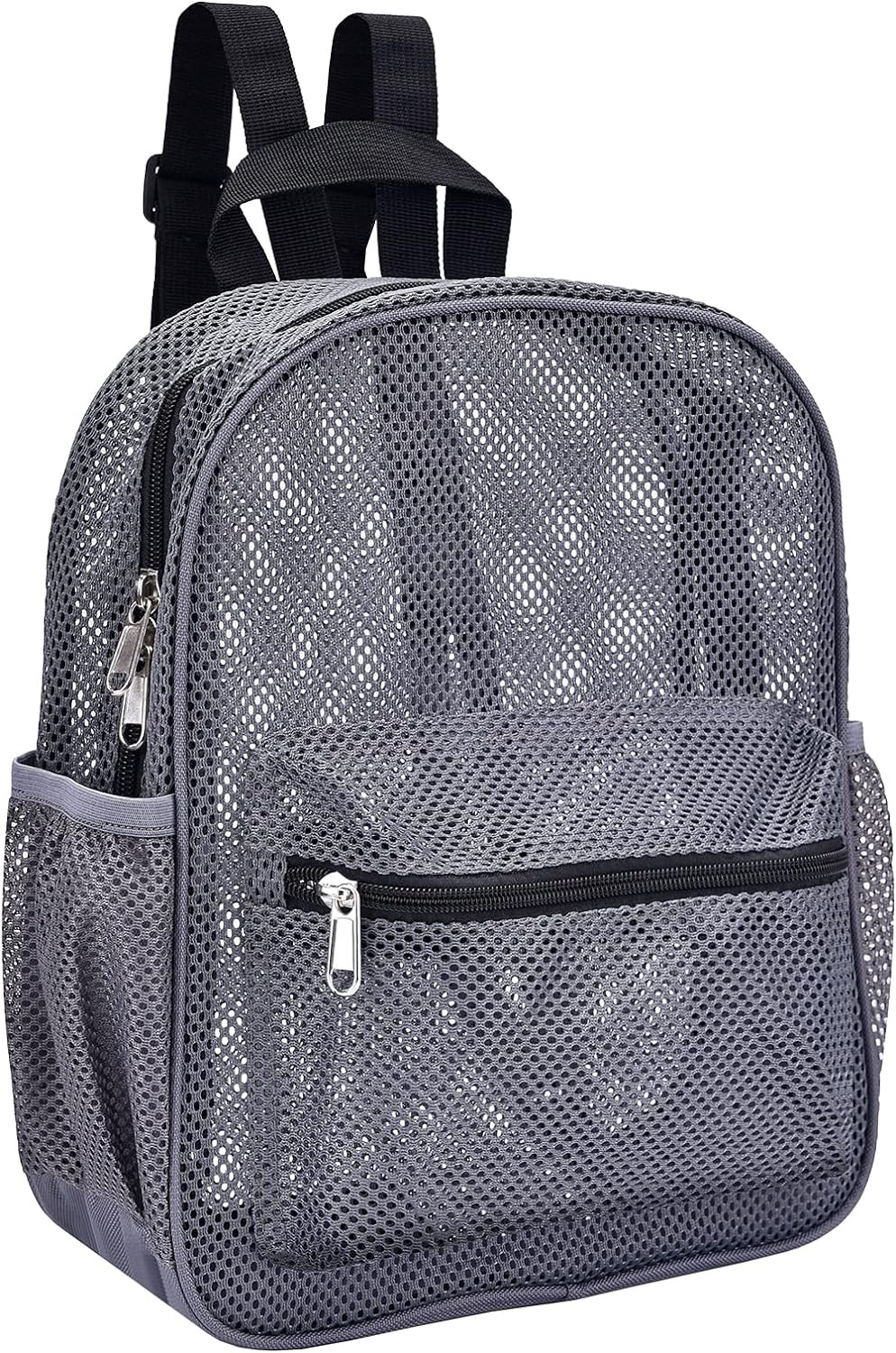 Grey Mesh Backpack – Transparent, Durable Bag for School, Beach & Sports