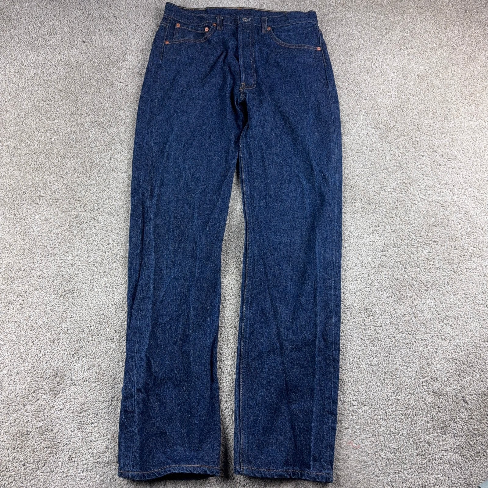 VINTAGE Levi 501xx Jeans Mens 32×36 Blue Denim Button Fly Raw 0000 USA Made
