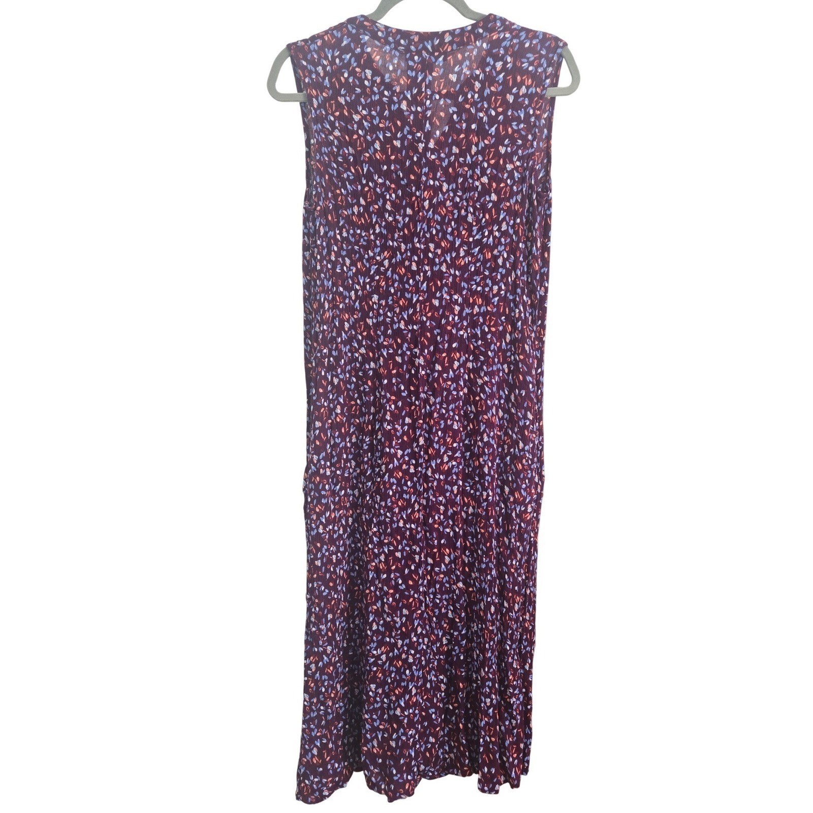 Woman Within Midi Dress Sleeveless 14W Multicolor Floral Boho Flowy Lightweight