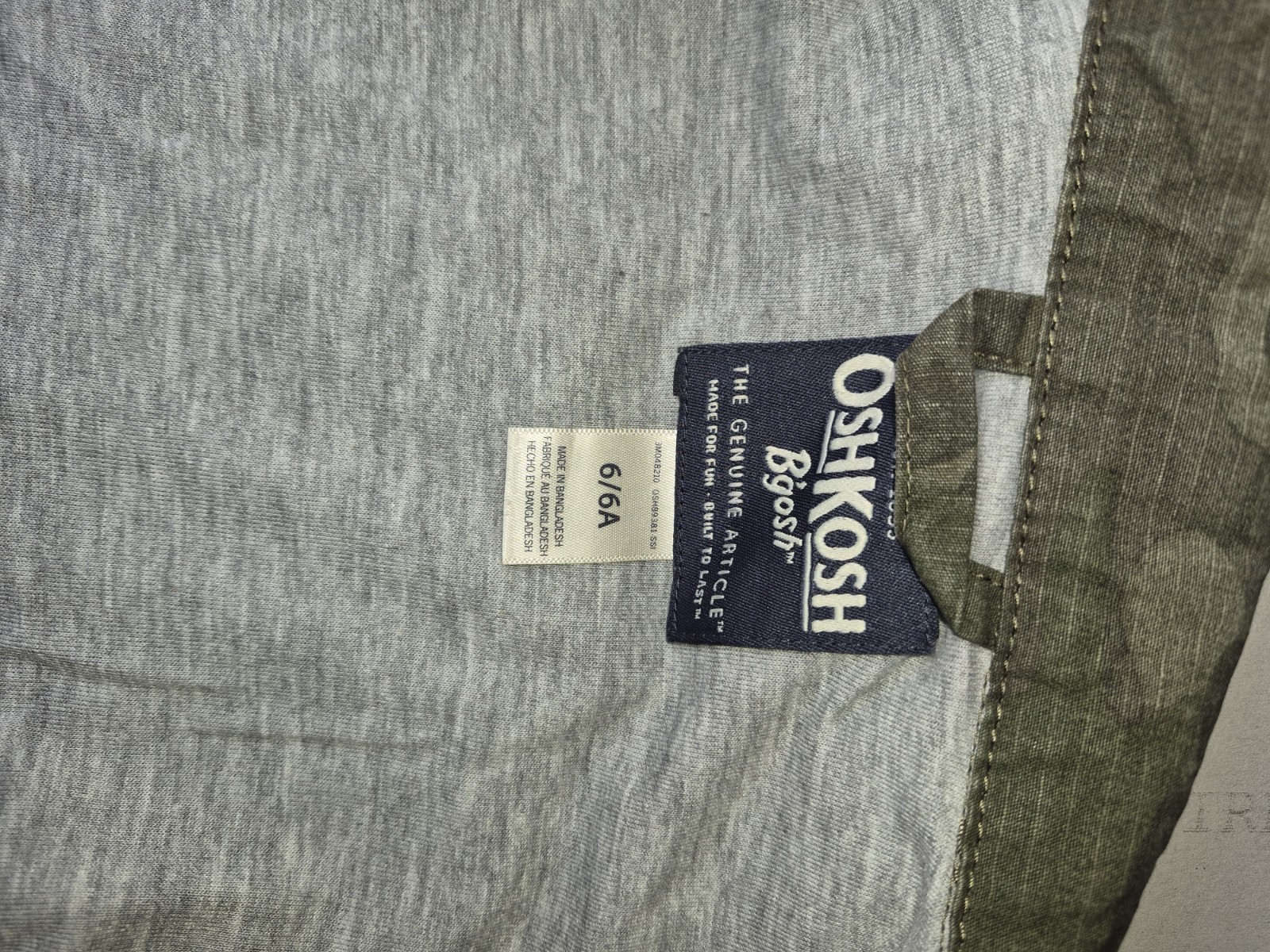 OshKosh B’gosh Boy Green Camo Military Jacket Cotton Twill Button Pockets 6/6A