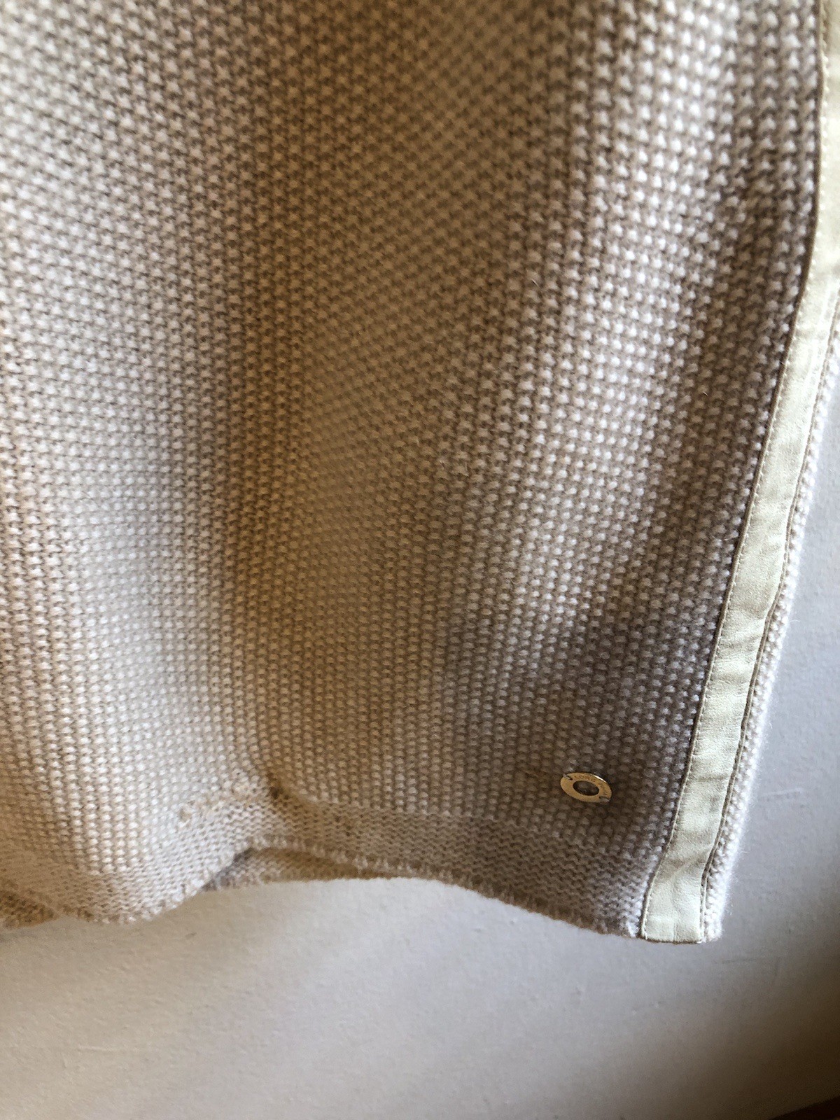 LORO PIANA 100% CASHMERE BEIGE SUEDE LEATHER TRIM SWEATER DRESS, SIZE IT 40