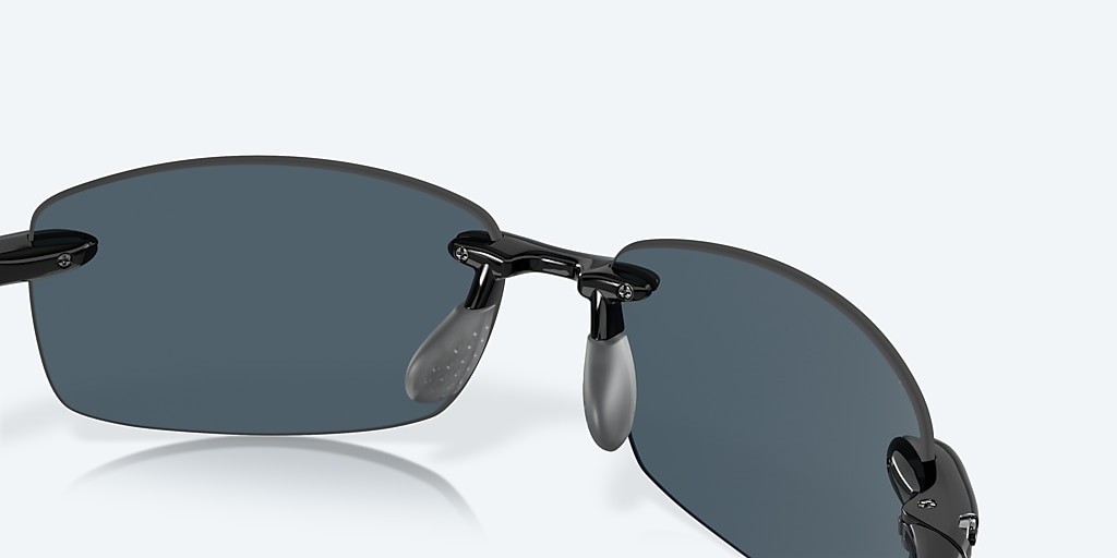 Costa Del Mar Ballast Shiny Black/Gray 580P Polarized 60 mm Sunglasses BA 11 OGP