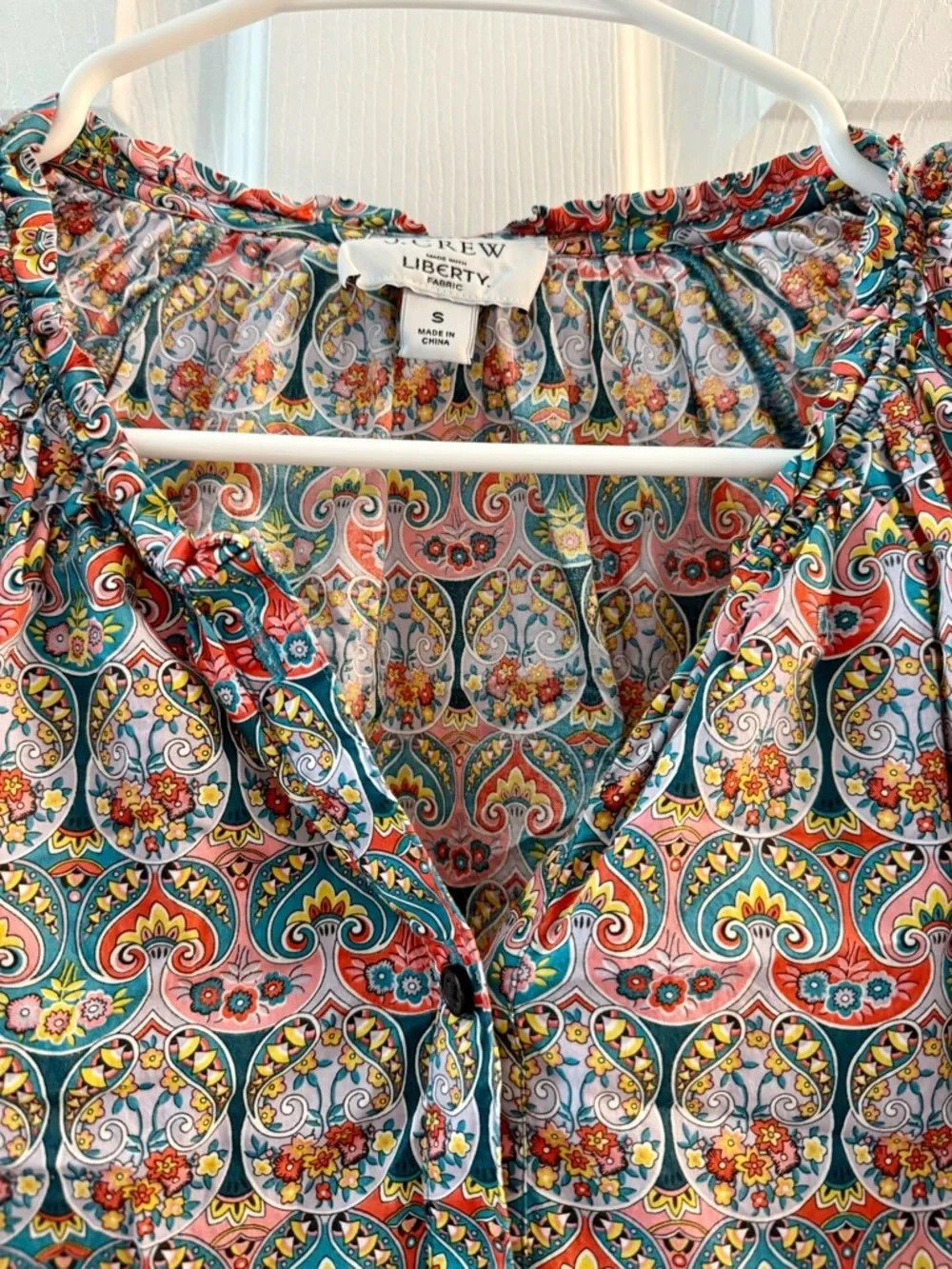J. Crew Liberty Fabric Lightweight Multicolor Paisley Blouse Size Small