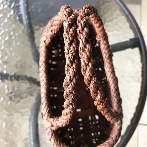 Authentic Wild Basketry Knitted in Japan Precious Wild Grape Vines 8.6″ x 5.9″
