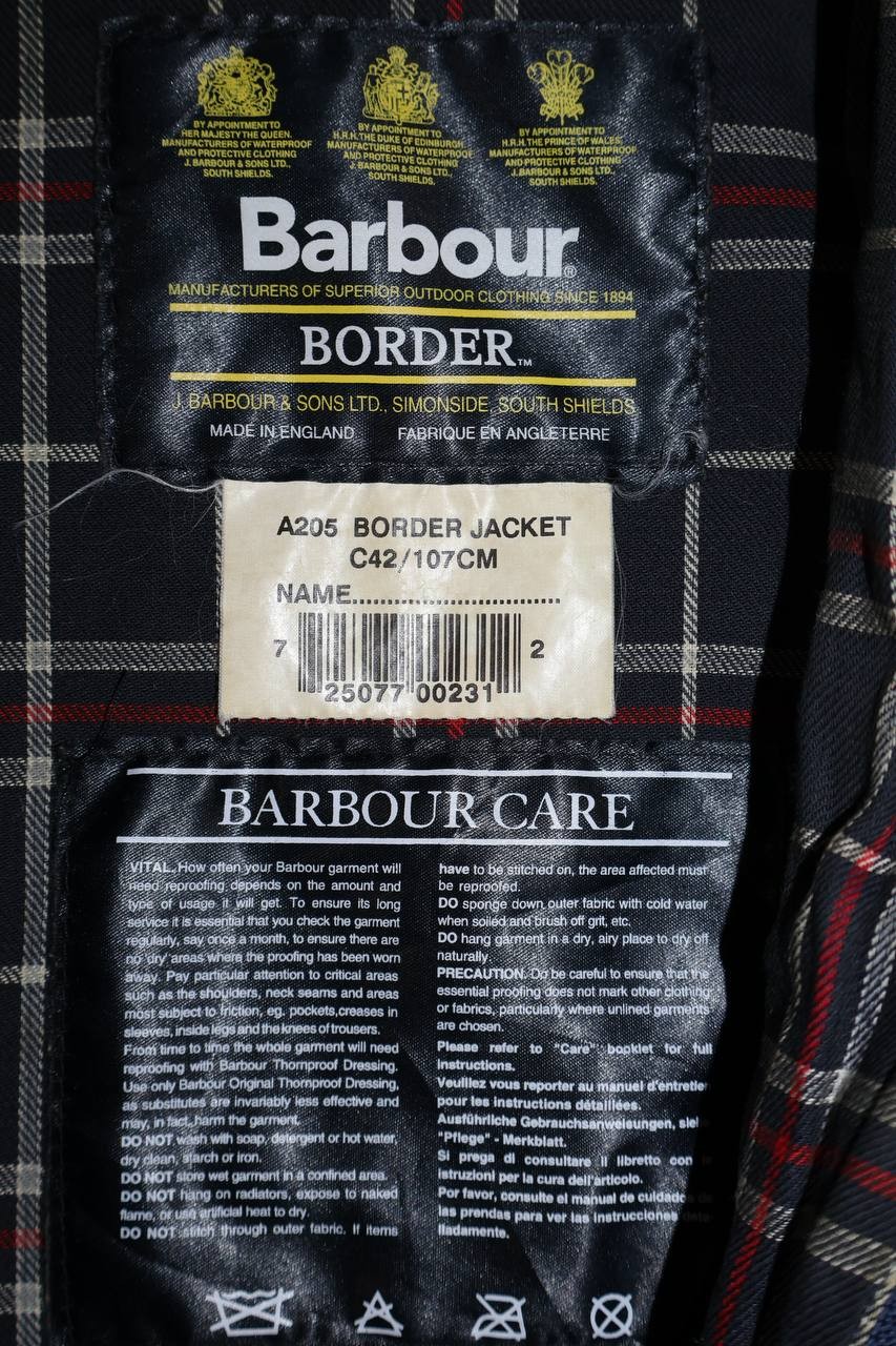 Vintage 90s Barbour Border Wax Jacket Men’s C42 / 107CM Black Made in England