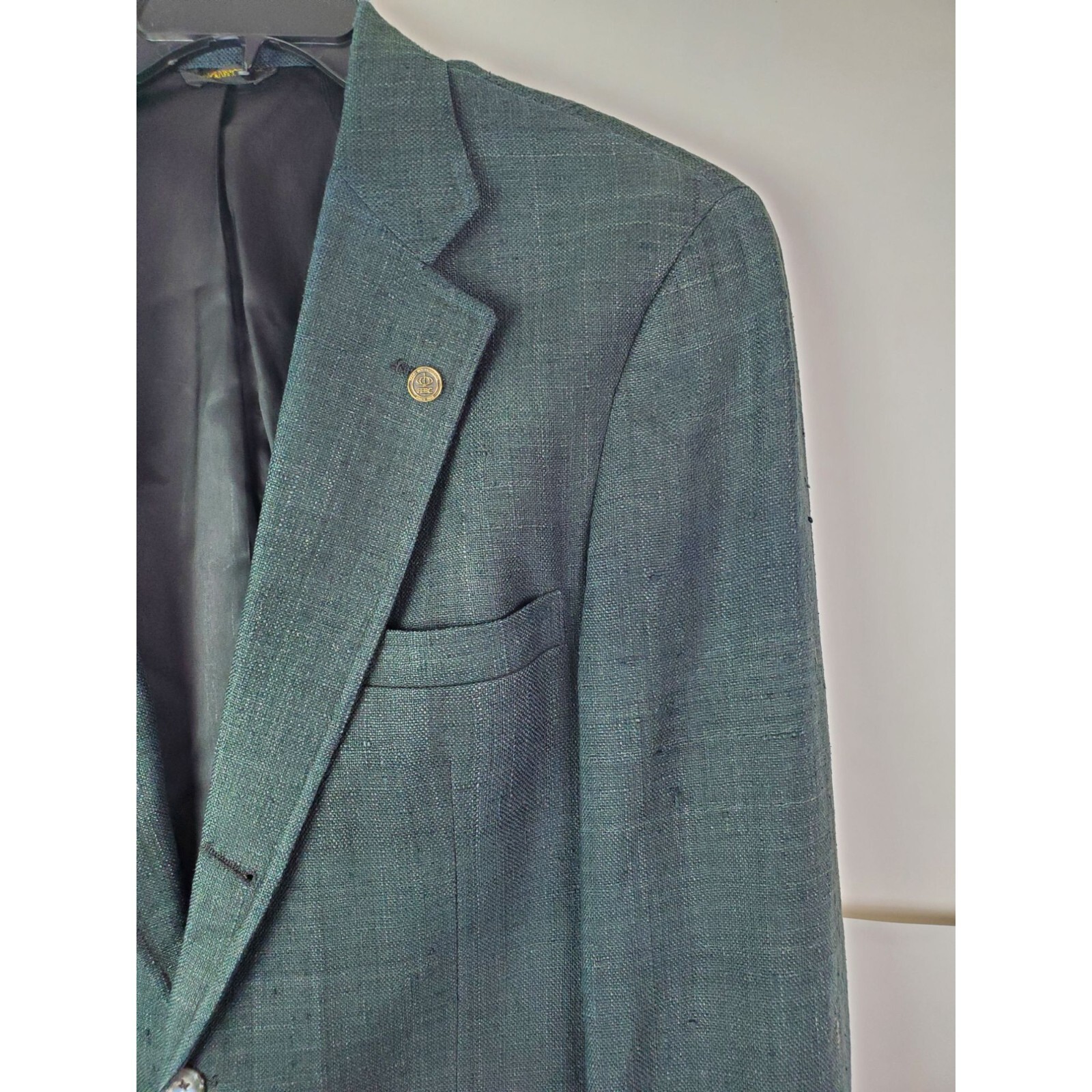 Ira Michael Savannah Men’s Black Linen Blazer 44R Shell Buttons