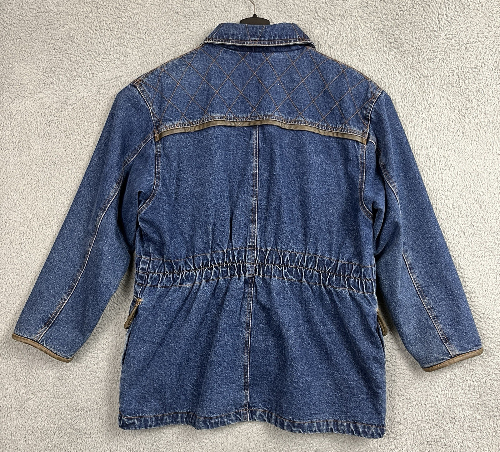 Vintage Retro Denim Jacket Womens Medium Oversized Western Ranchwear Chore 90s