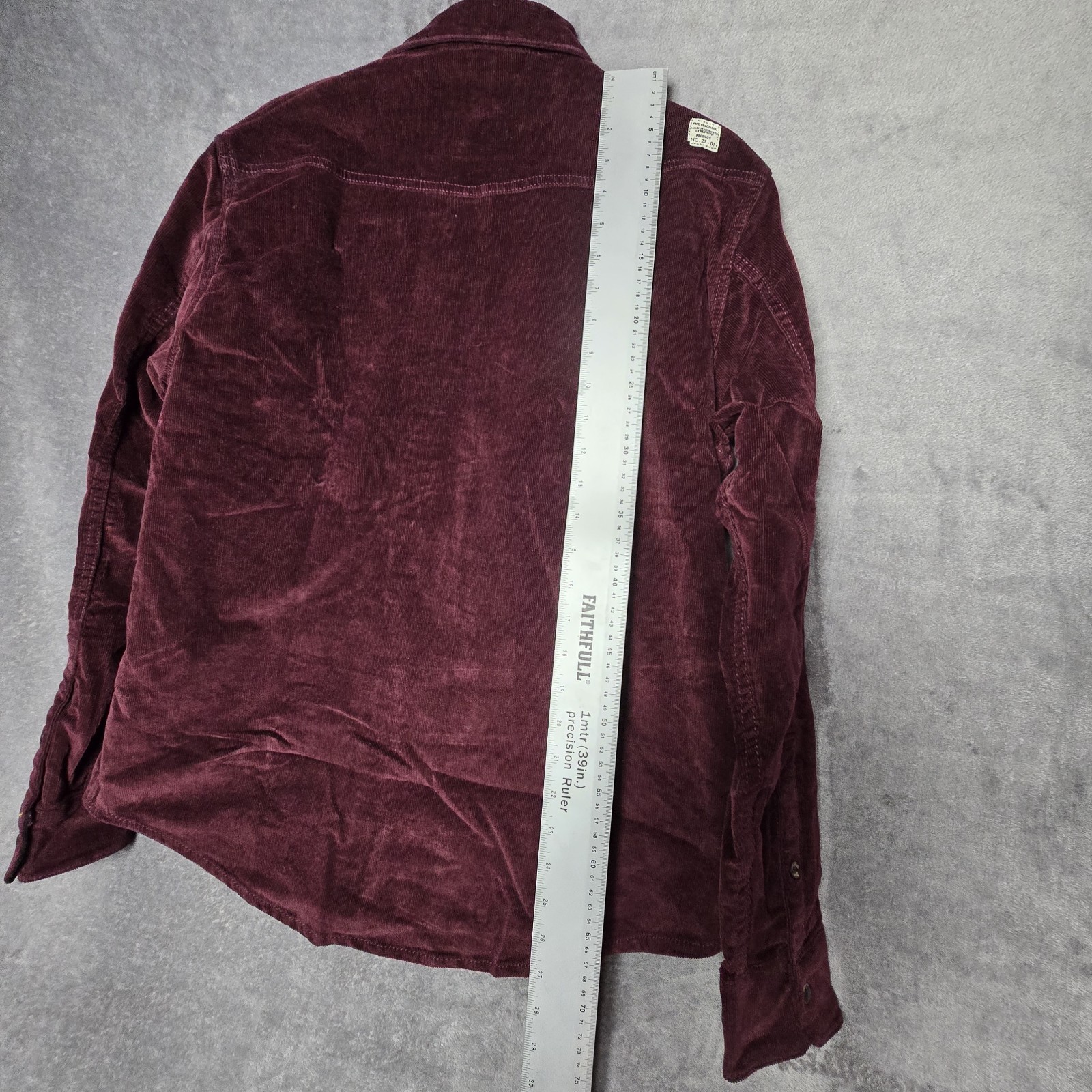 Jack South Shirt Mens Medium Burgundy Corduroy Western Snap Button Long Sleeve