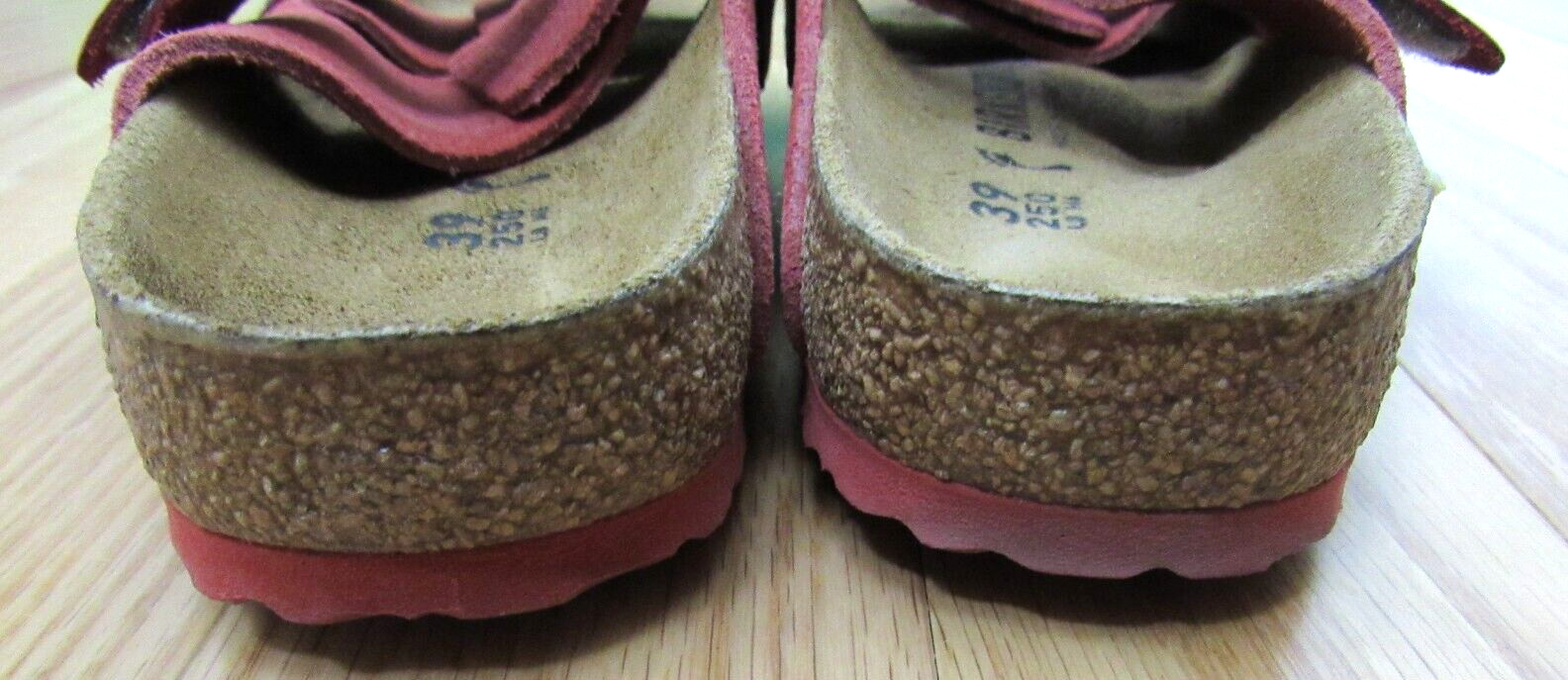 Birkenstock $160 Uji Nubuck-Suede Leather Slides in Sienna Red 39 N