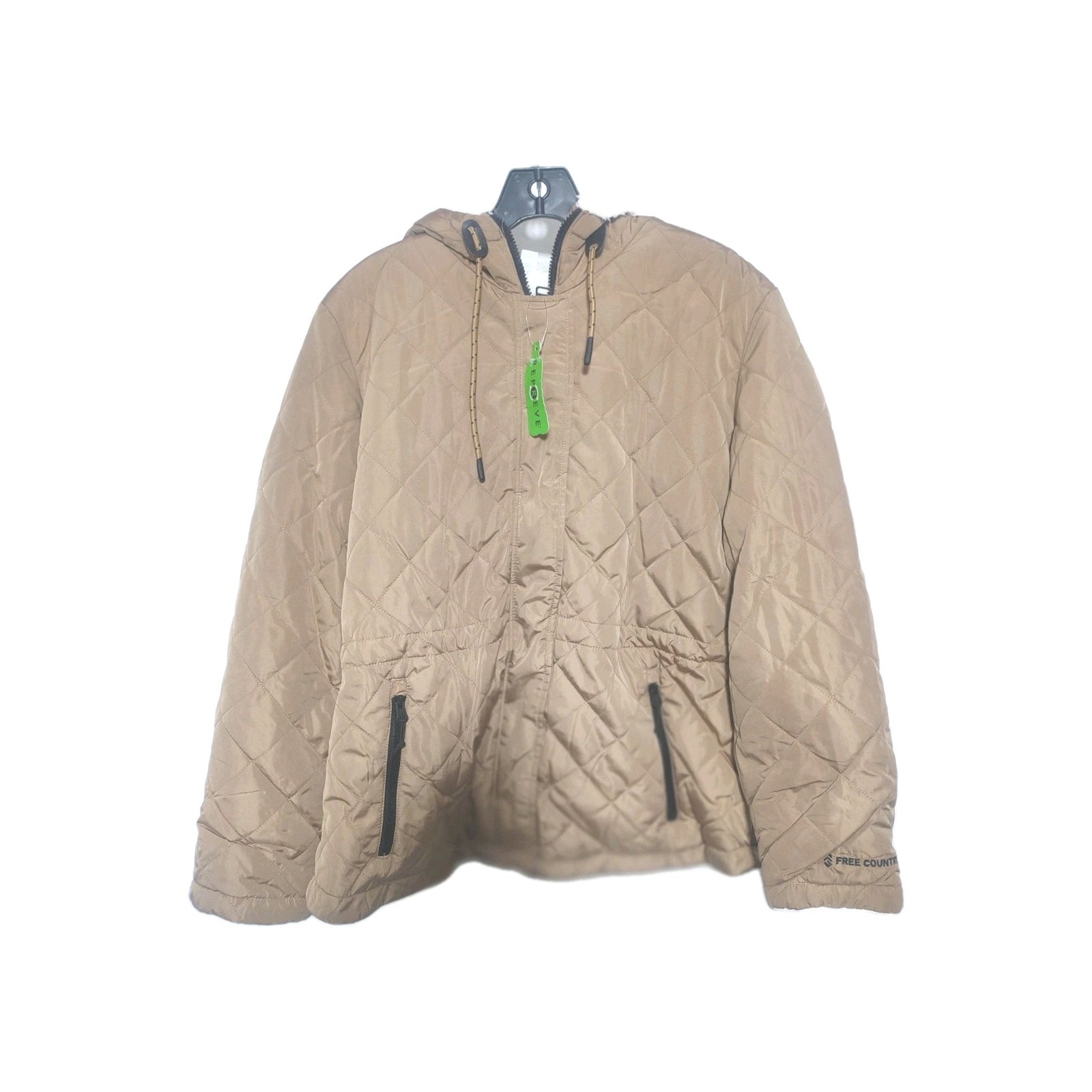 Free Country Women’s Large Switch It Up Cloud Lite Reversible Jacket Tan/White