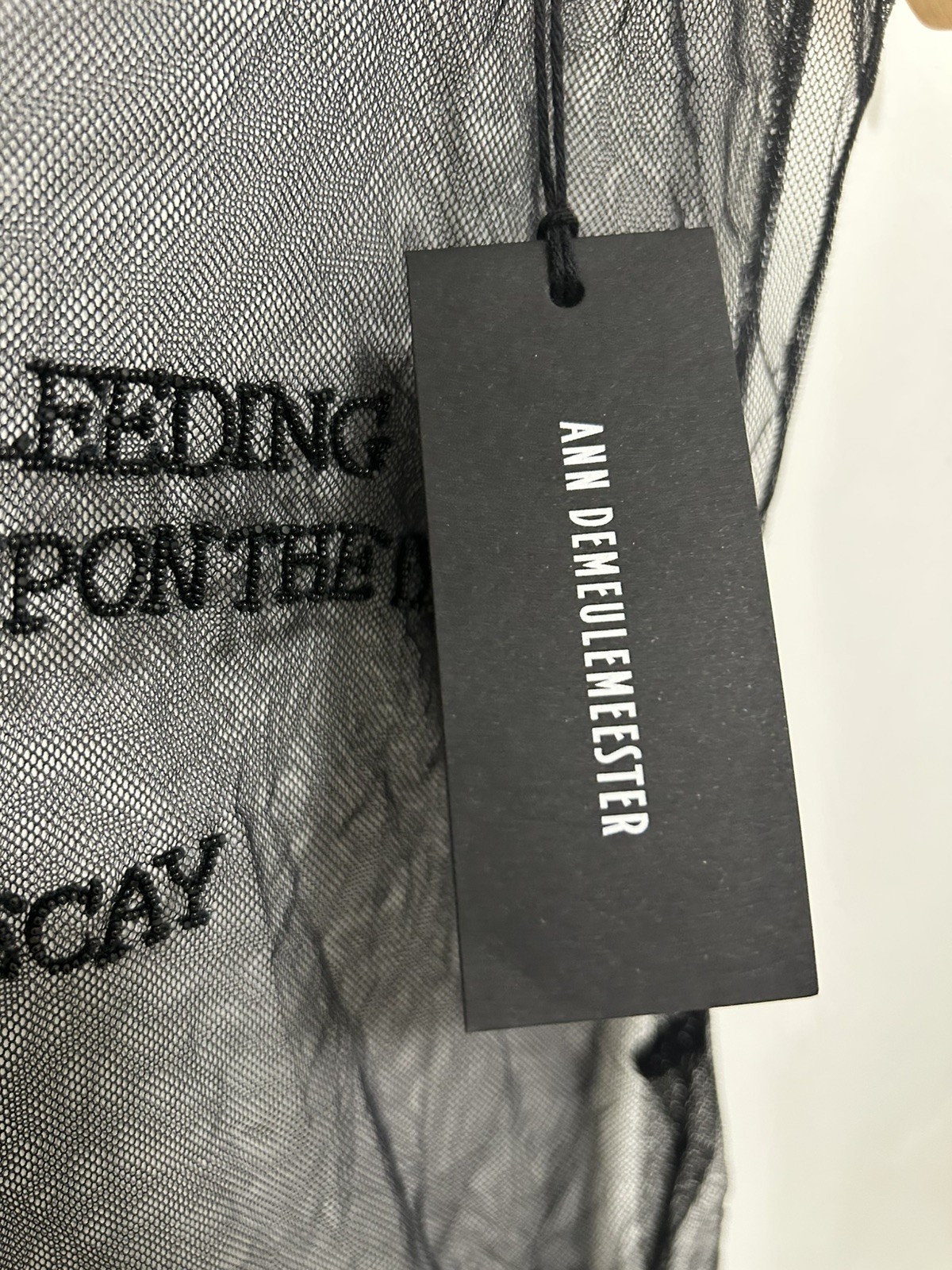 ANN DEMEULEMEESTER BLACK SUNSET BLEEDING EMBROIDERED MESH TANK TOP SHIRT M BNWT