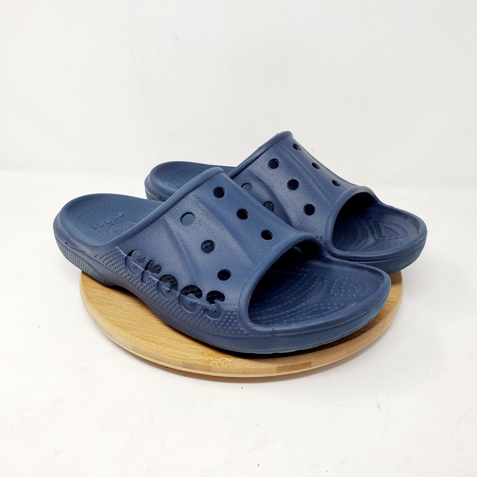 Crocs Baya Slide Sandals Womens 9 Blue Slip On Shoes Pool Beach