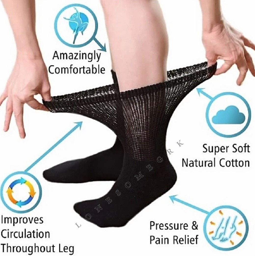 Womens Physicians Choice Diabetic Cotton Crew Socks – Choose Color US Made lot