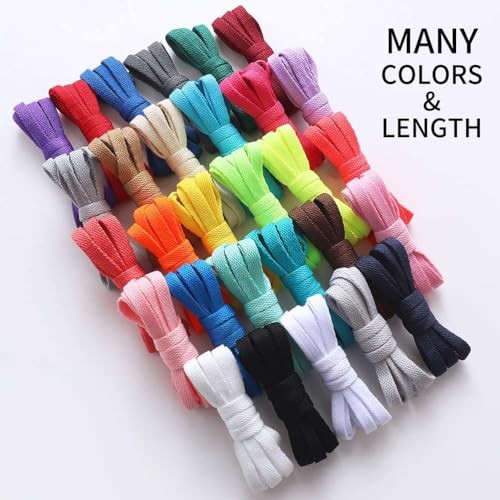 2 Pairs Flat Shoe Laces for Sneakers, Shoe 50″ ( 127 CM ) 04 Black