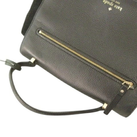 Used Kate Spade 2WAY Flap Shoulder Bag Side Suede PXRU5844 Black Vector Secondha