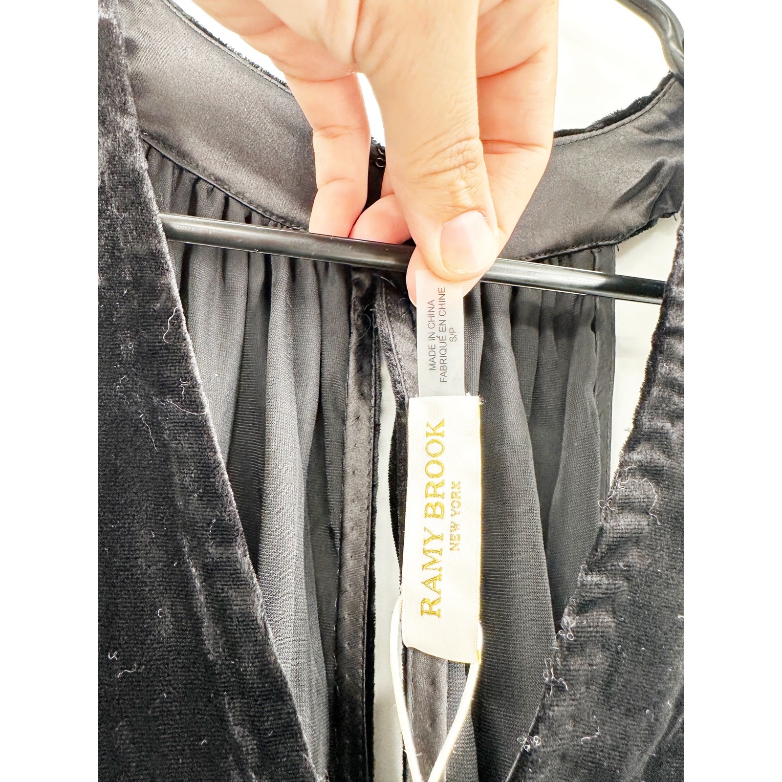 Ramy Brook Jerry Black Velvet Short Mini Dress
