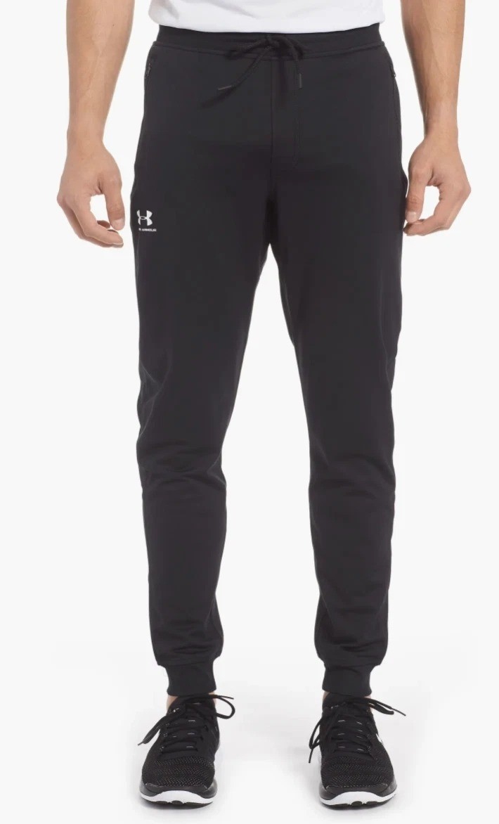 NWT Under Armour Men’s S Sportstyle Tricot Jogger Pants Black Loose Fit e1696