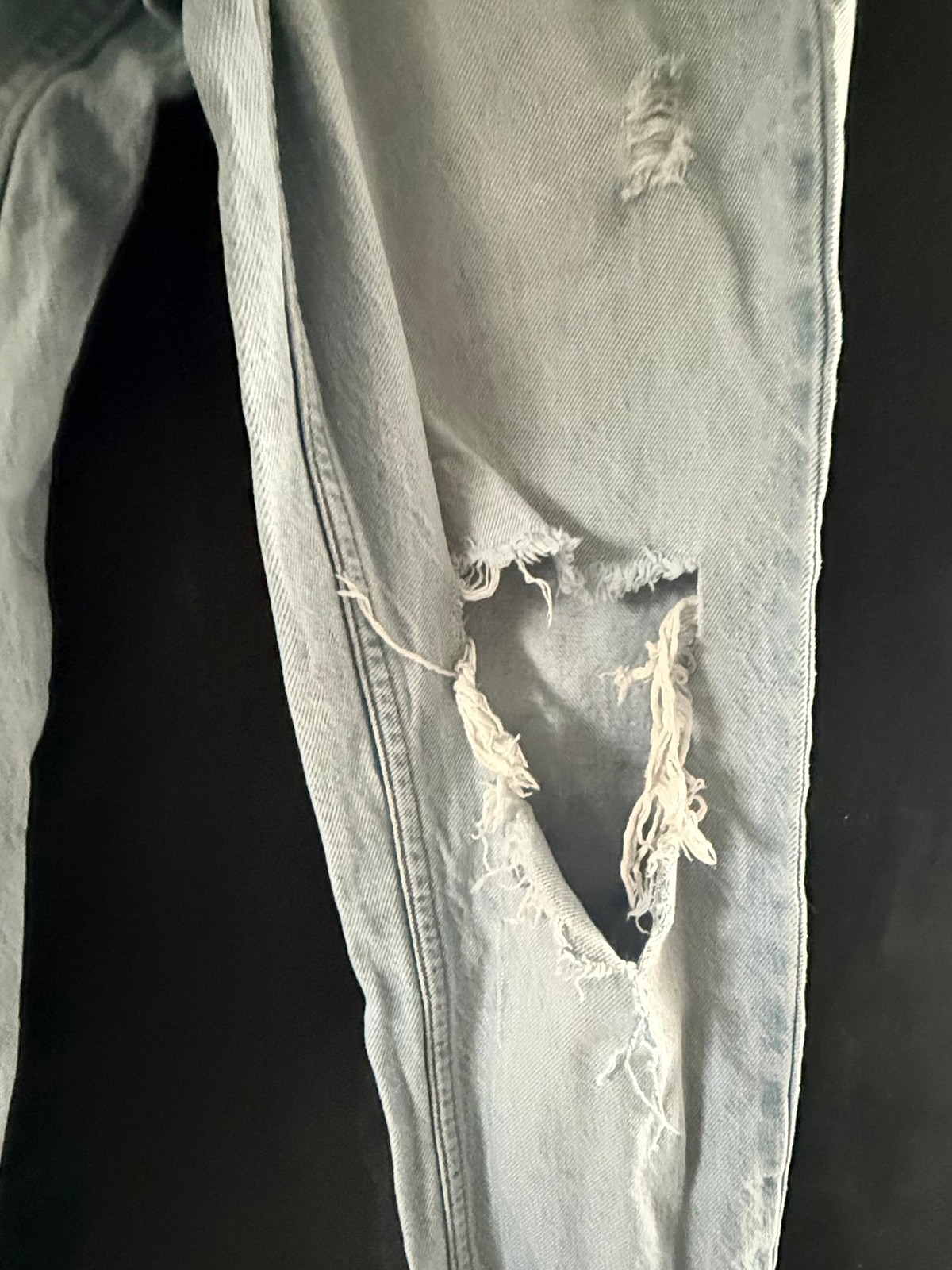 Primark Light Blue Distressed Denim Skinny Jeans UK Size 6 Ripped Grunge