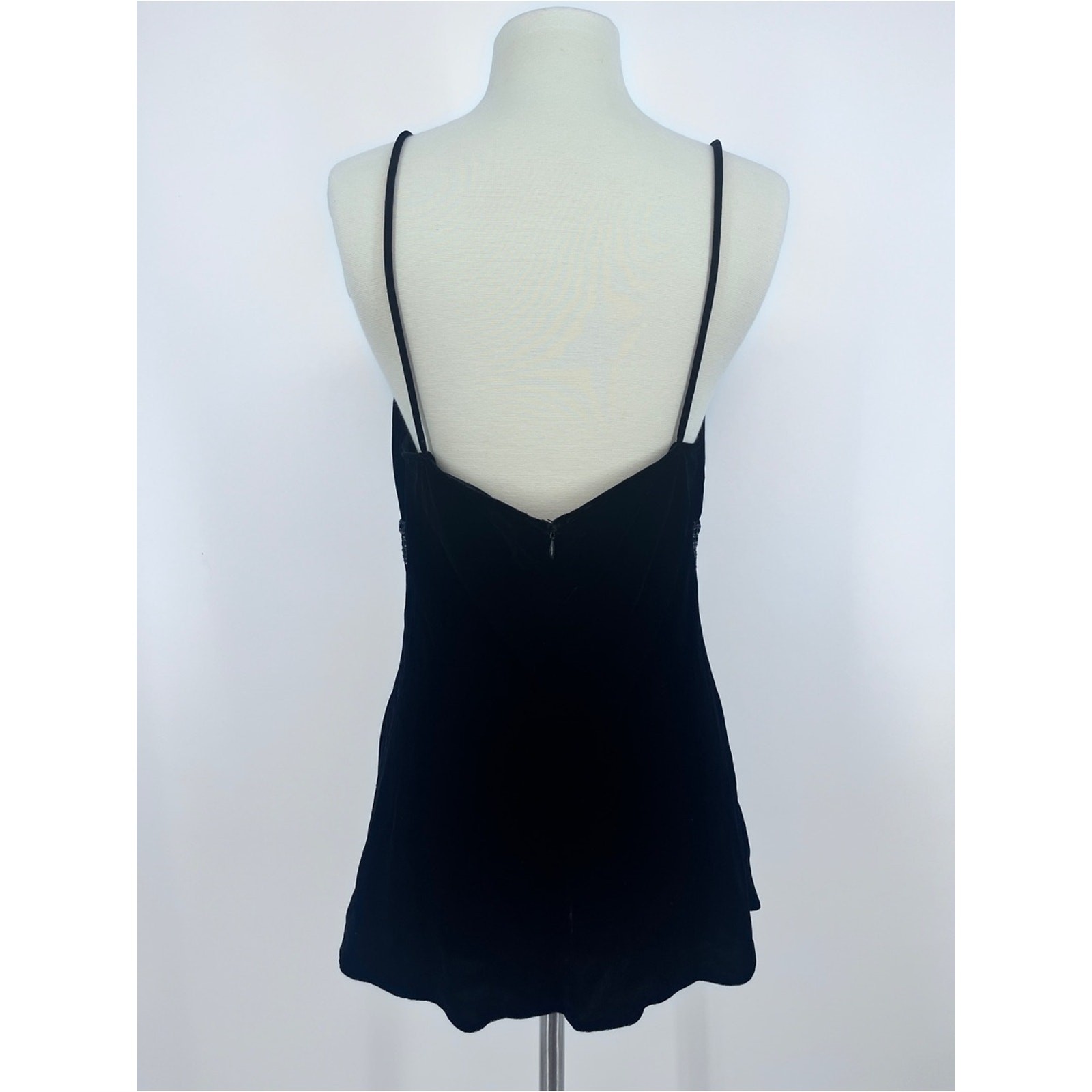 Express Y2K Velvet Sequin Fairy Cami Top Large Black Babydoll Whimsigoth Grunge