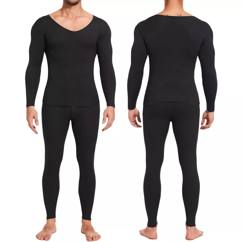 Mens Thermal Underwear Set Fleece Lined Soft Long Johns Base Layer Top & Bottom
