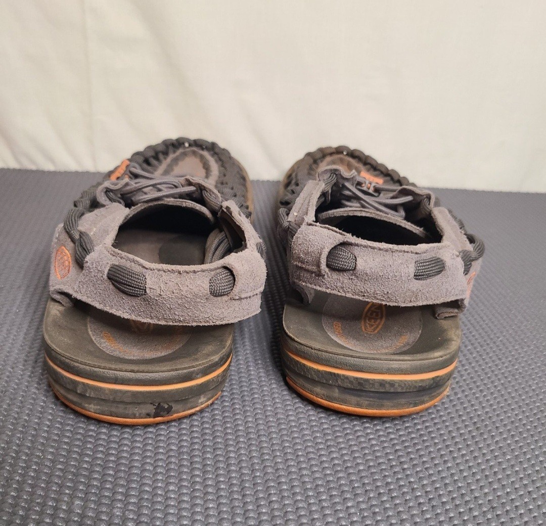 Keen Uneek Grey Orange Cord Sandals Mens 10 1018601 Outdoor Water Shoes