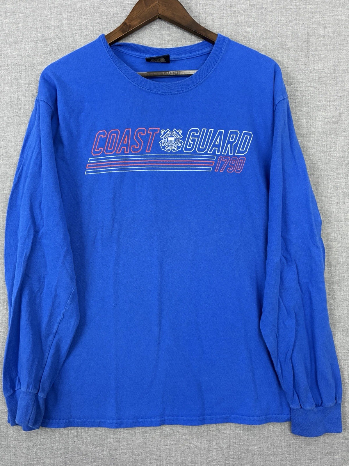 MV Sport US Coast Guard Shirt Mens Large Blue 1790 Long Sleeve Navy 100% Cotton