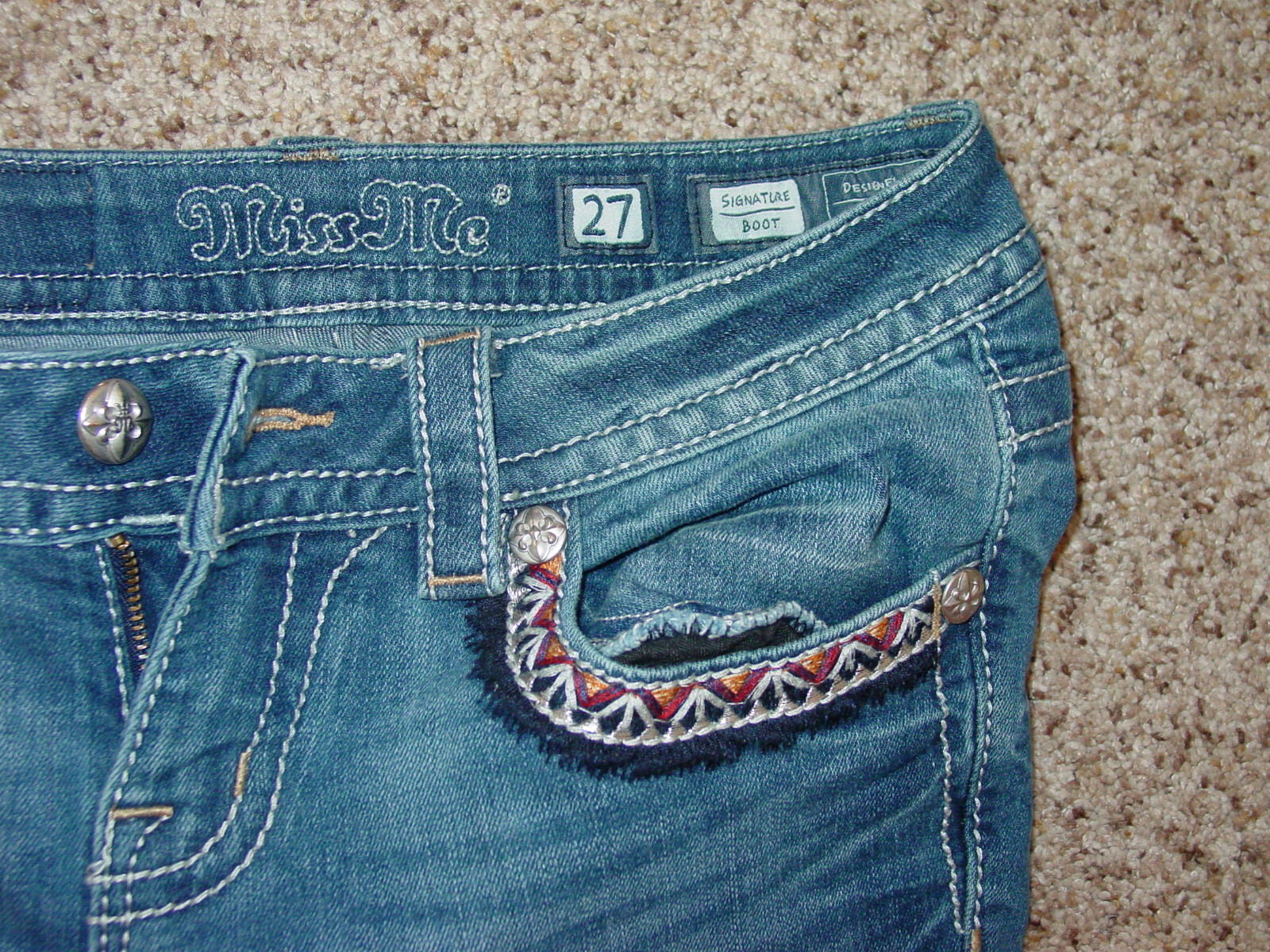 Womens Miss Me JP7697B4D Signature Boot Jeans! Size 27×29