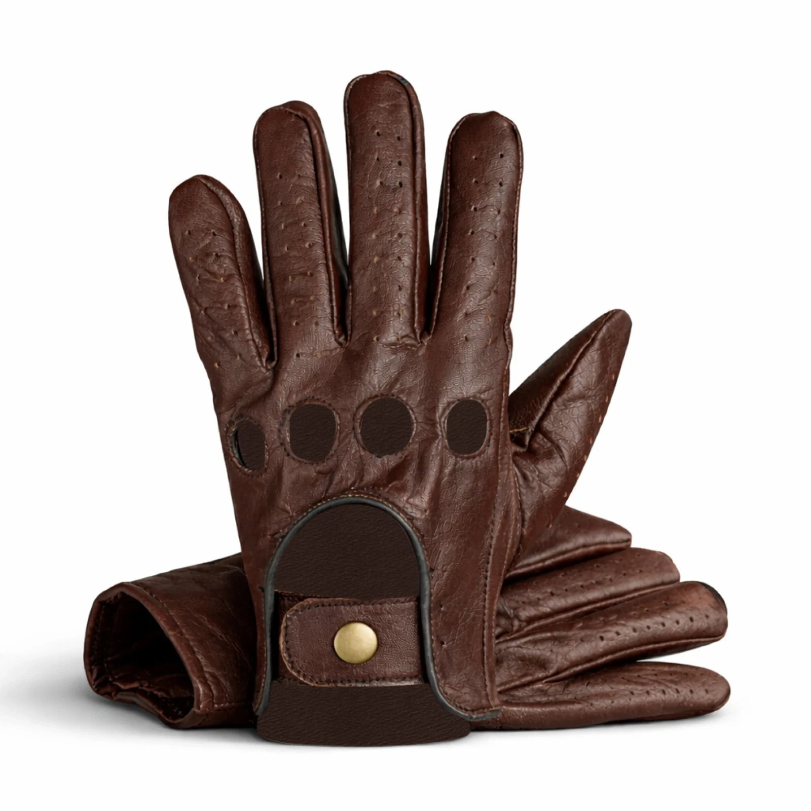 Soft driving gloves, reverse stitched, full finger gloves, goatskin leather
