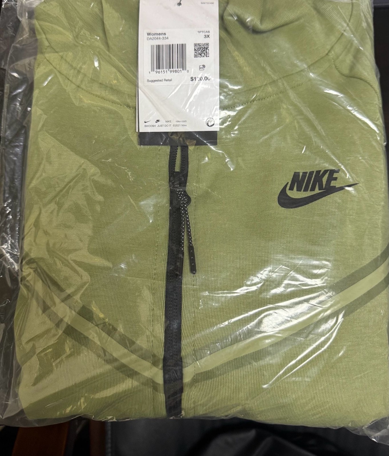 Nike Women’s Sportswear Tech Fleece Full-Zip Hoodie Olive Green 3X