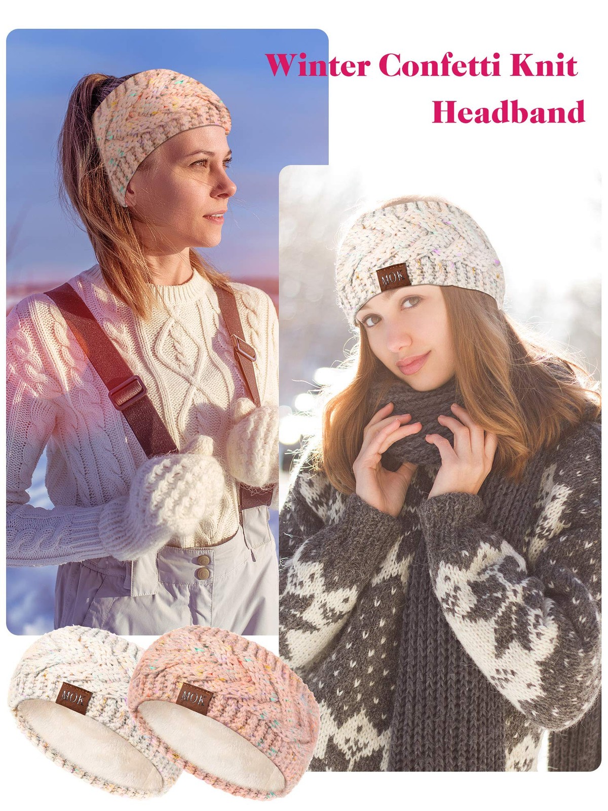 Geyoga 7 Pcs Women Winter Headbands Ear 7 Count (Pack of 1), Classic Colors