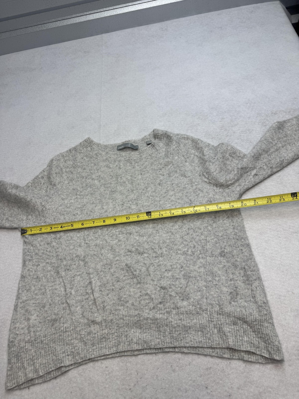 Vince Sweater Womens XS Gray Cashmere Linen Crewneck Long Sleeve Pullover Knit