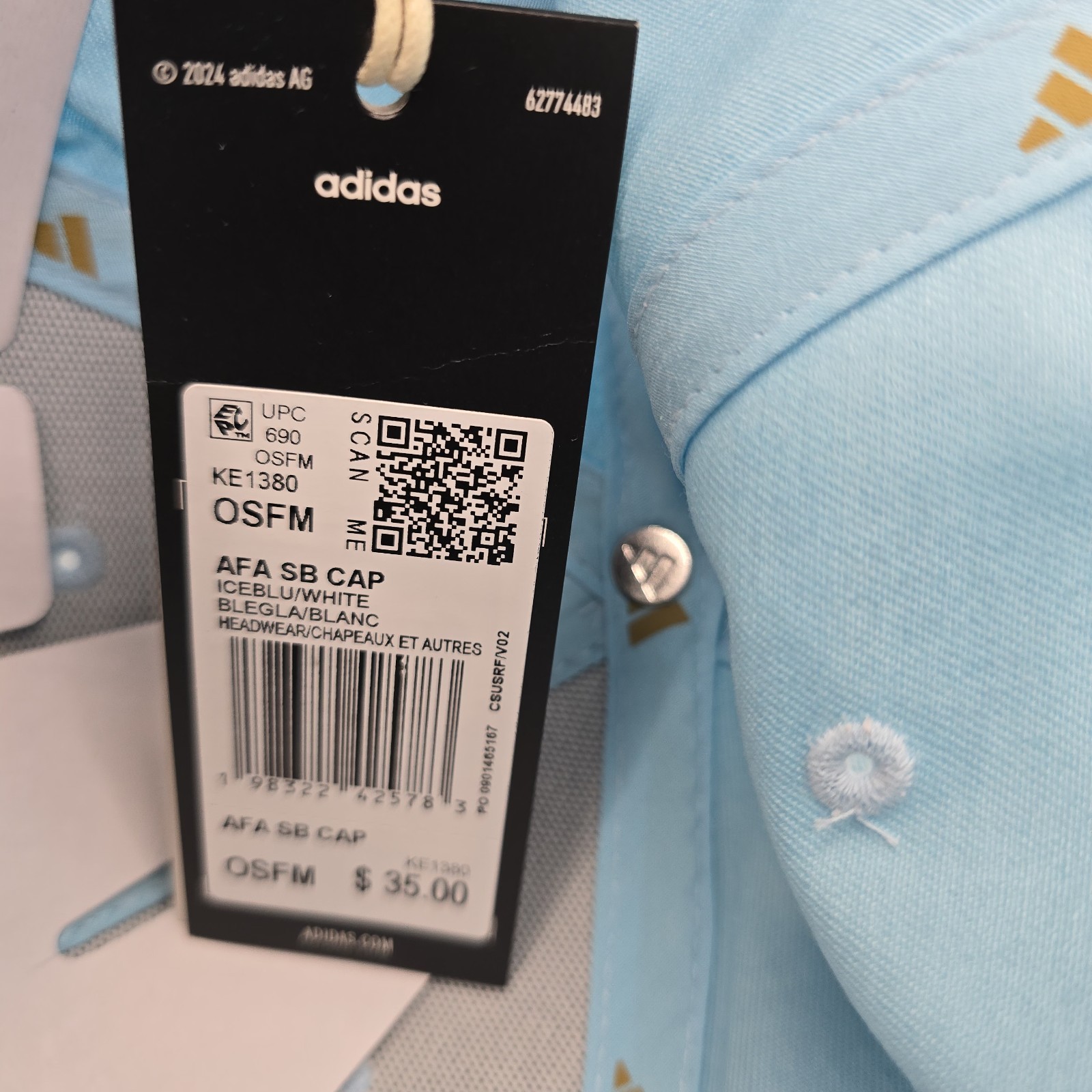 NWT Adidas Argentina Hat One Size Fits Most Embroidered Gold AFA